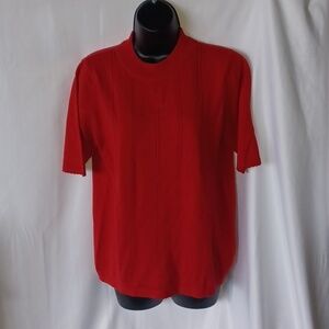 Euro-Flash Vintage Short Sleeve Red Sweater
